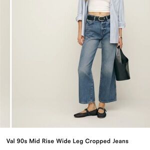Reformation Flare Wide Leg Jeans - Denim Blue